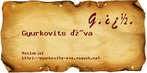 Gyurkovits Éva névjegykártya